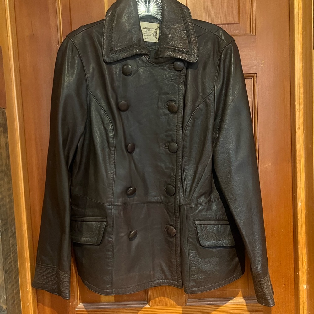 Ruff Hewn Women's Dark Brown Pea Coat - Picture 2 of 7